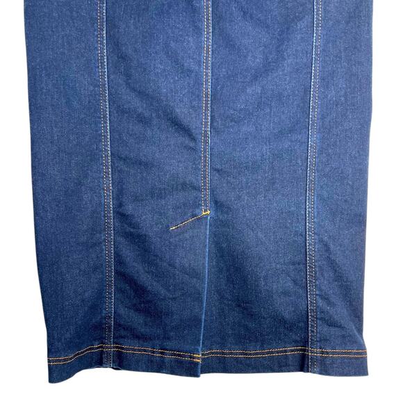 BODEN Pencil Silhouette Skirt Cotton Blend in Blue Stretch Denim Women’s 8 Long - Picture 7 of 14